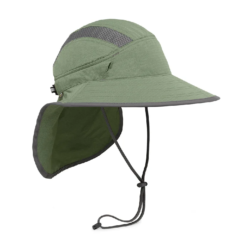 Comfortable straw visor hat for women with adjustable strap and sporty look -Sunday Afternoons Hats Ultra Adventure Water Resistant Sun Hat - Olive