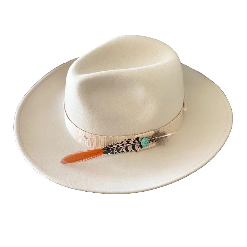 Luxury wool felt hat for refined taste -DALLAS FEDORA CREAM