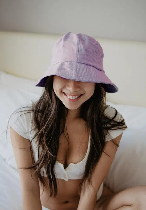 Military Bucket Hat for Tough -Purple Corded Bucket Hat