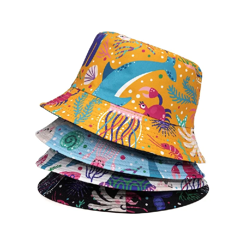 Formal Bucket Hat for Event -Ocean Cartoons Reversible Bucket Hat