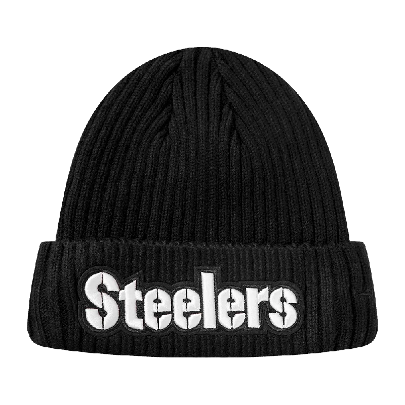 Canvas trucker cap for tough outdoor wear -NFL PITTSBURGH STEELERS CLASSIC CORE UNISEX BEANIE (BLACK)