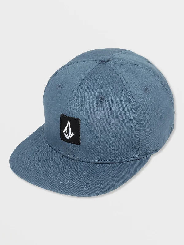 Denim Baseball Cap for Style -V Square Snapback Hat - Smokey Blue