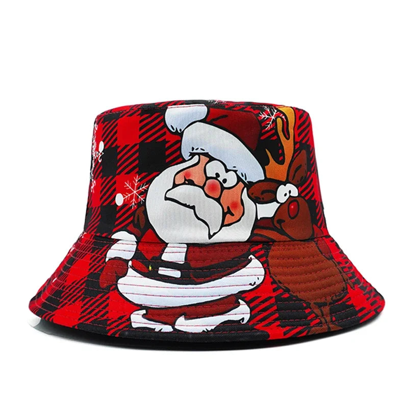 Foldable Bucket Hat for Convenience -Christmas Santa Claus Reversible Bucket Hat