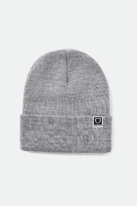 Graphic print cap for artistic expression -Harbor Beta Watch Cap Beanie - Light Heather Grey