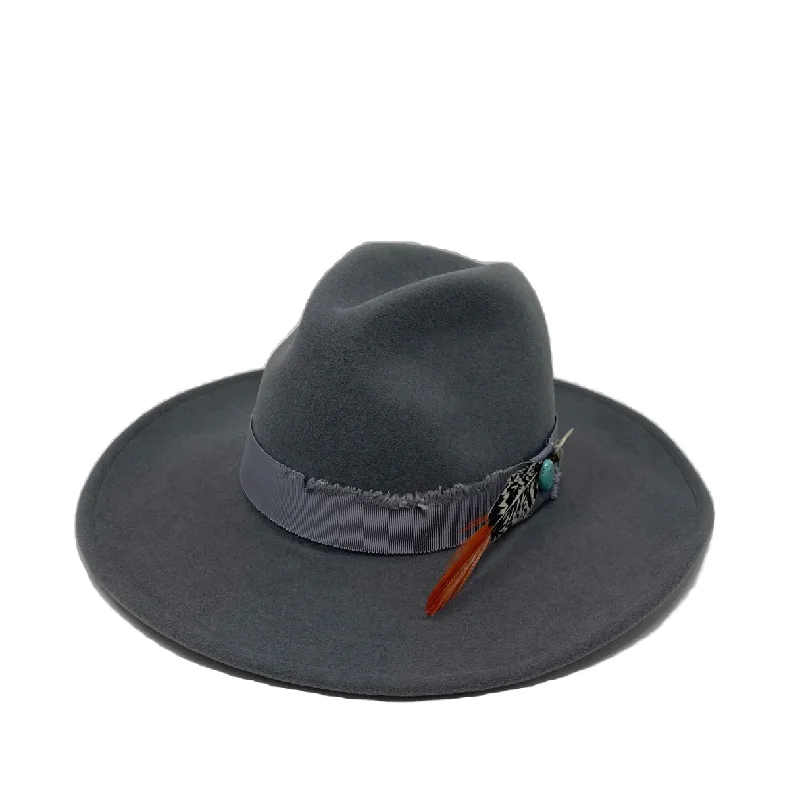 Affordable felt hat with simple chic look -Dallas Fedora - Chambray