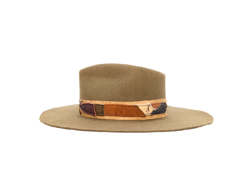 Durable felt hat for rugged outdoor wear -Pecan Pinched Teardrop - Custom Felt Hat