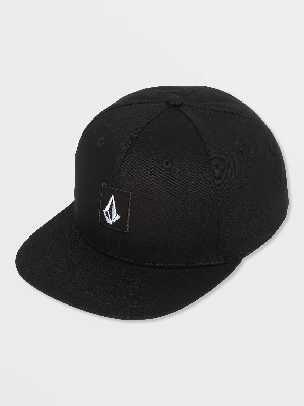 Baseball Cap for Father's Day -V Square Snapback Hat - Black