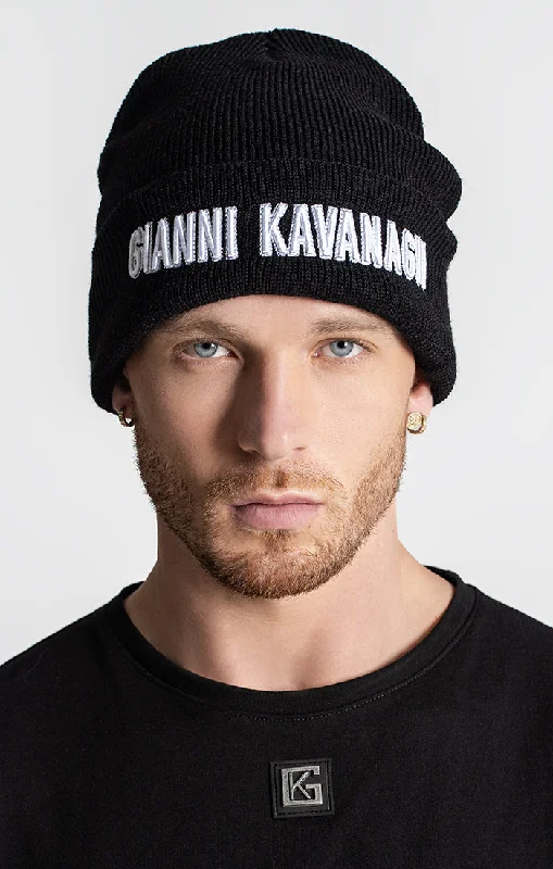 Trucker cap with retro patch design -Black Core Beanie