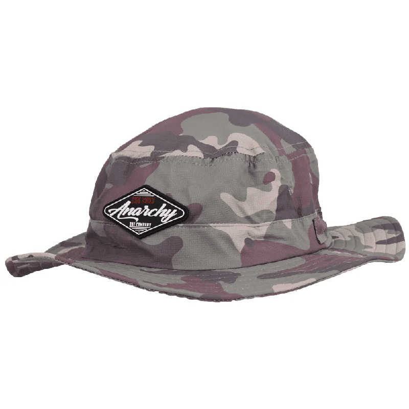 Gothic Bucket Hat with Dark Tone -Anarchy Bucket Hat Camo with Black Patch