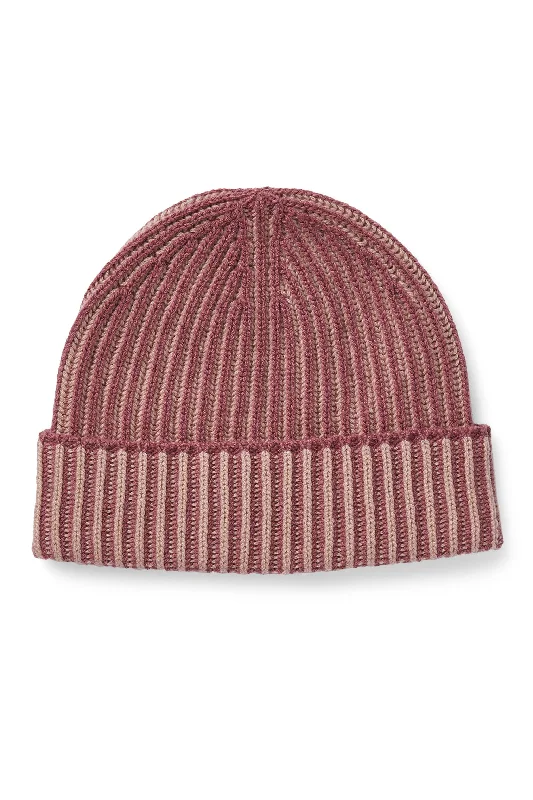 Bold graphic cap for standout fashion flair -Two-Tone Cashmere Ski Beanie