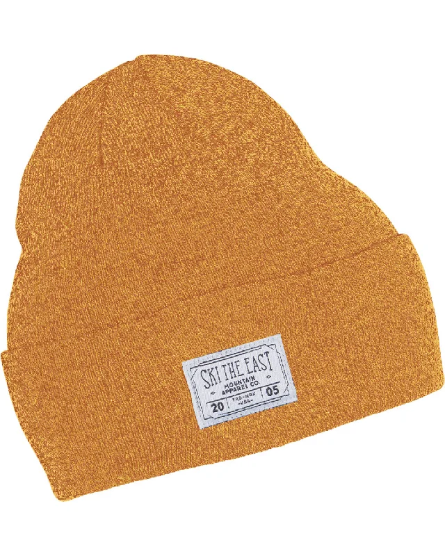 Premium leather cap for upscale casual looks -Double Down Beanie - Tangerine