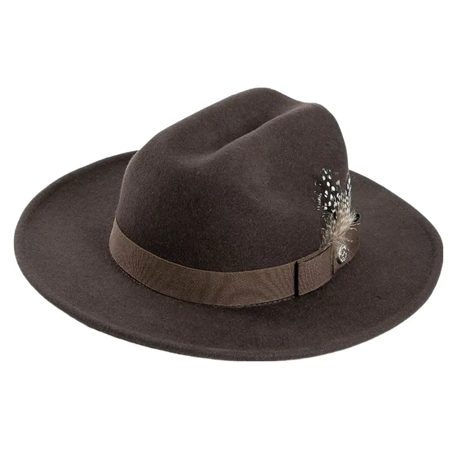 Designer wool felt hat for upscale appeal -Burton Feathers Wool Fedora Hat