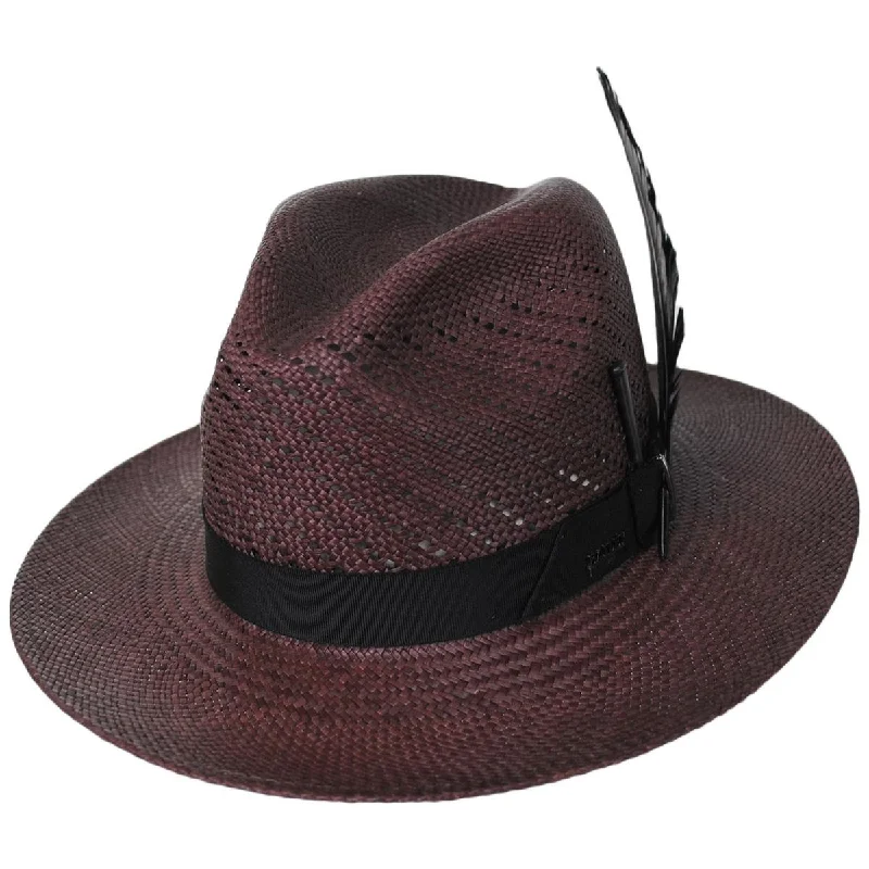 Waterproof felt hat for rainy season protection -Keats Vented Panama Straw Fedora Hat