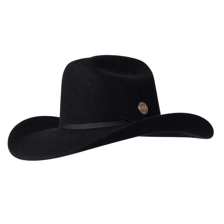 Bold wool felt hat for eye-catching flair -Ringers Western Frontier Hat - Black