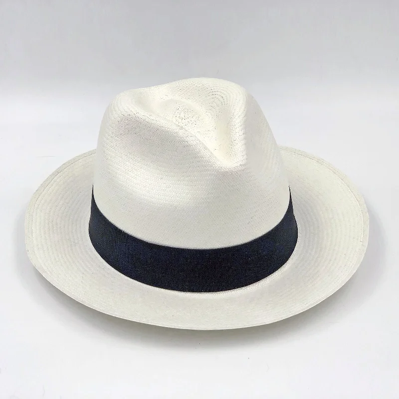 Affordable felt hat for budget-friendly accessorizing -Handwoven Classic Fedora Genuine Panama Hat made in Montecristi Ecuador - White Super Fino