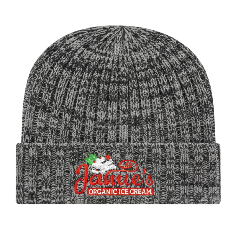 Soft cotton cap with breathable mesh back -Sustainable Cuffed Knit with Polylana® Fiber