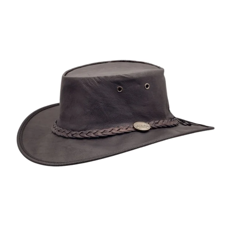 Faux Leather Baseball Cap for Cheap -Barmah 1019BL Sundowner Kangaroo Hat - Black