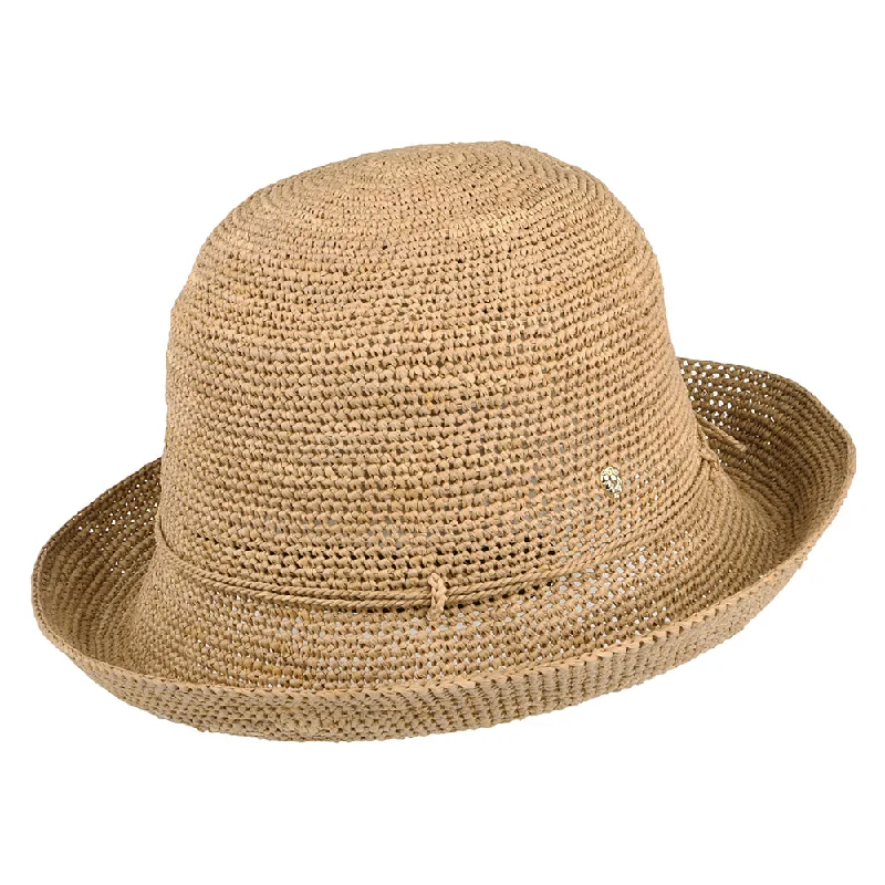 Durable straw hat for men with wide brim for outdoor adventures and protection -Helen Kaminski Hats Provence 8 Raffia Straw Packable Sun Hat - Nougat