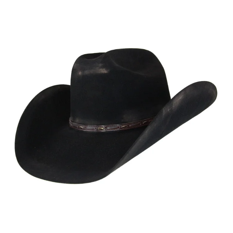 Lightweight felt hat for warm weather style -Stetson Boss of The Plains Hat - Black Shade