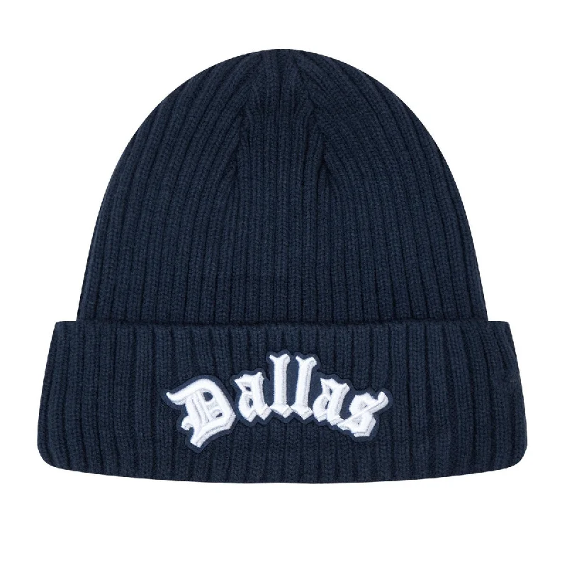 Adjustable dad cap for easy size tweaks -NFL DALLAS COWBOYS OLD ENGLISH UNISEX BEANIE (MIDNIGHT NAVY)