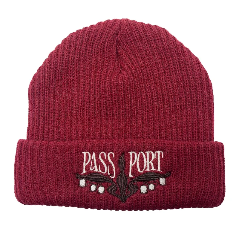 Minimalist mesh cap for airy lightweight feel -Pass~Port - Lily of The Valley Beanie Red