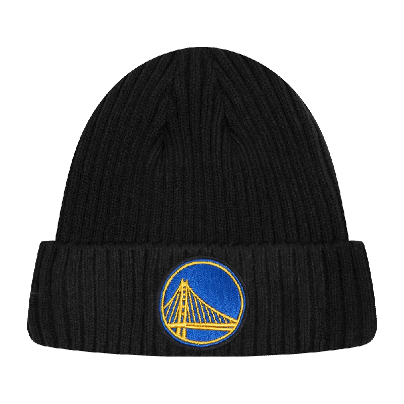 Neon graphic cap for eye-catching night runs -NBA GOLDEN STATE WARRIORS OLD ENGLISH BEANIE (BLACK)