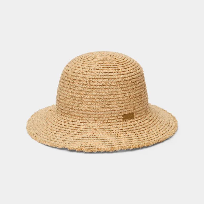 Soft straw sun hat for men with light, airy material and wide brim -Straw Fringe Sun Hat