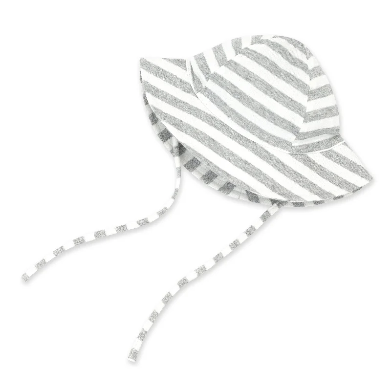 Timeless straw hat for women with delicate pattern and feminine design -Heather Stripe Organic Cotton Sun Hat