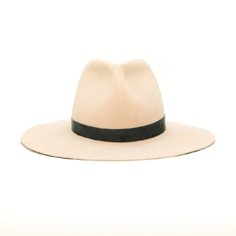 Luxury felt hat with fine wool blend -Bone Pinched - Custom Felt Hat