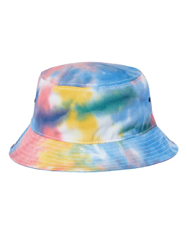 Yellow Bucket Hat for Bright -The Game GB493 The Newport Tie-Dyed Bucket Hat