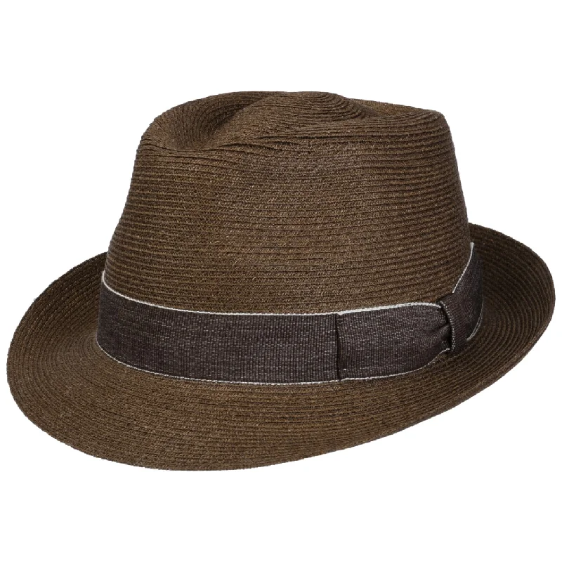 Handmade straw beach hat for women with natural, breathable material -Uni Trilby Hemp Hat by Lierys