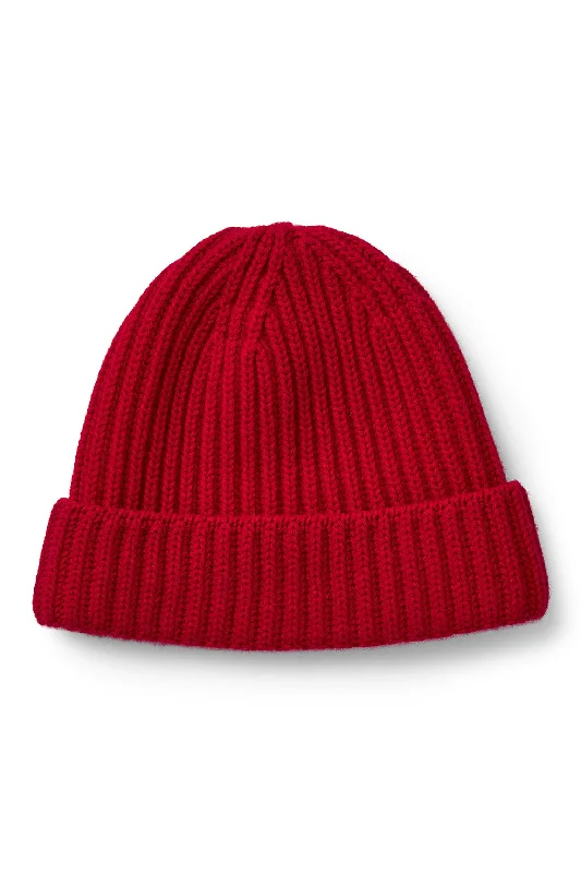 Leather trucker cap for edgy rugged appeal -Rannoch Red Cashmere Beanie