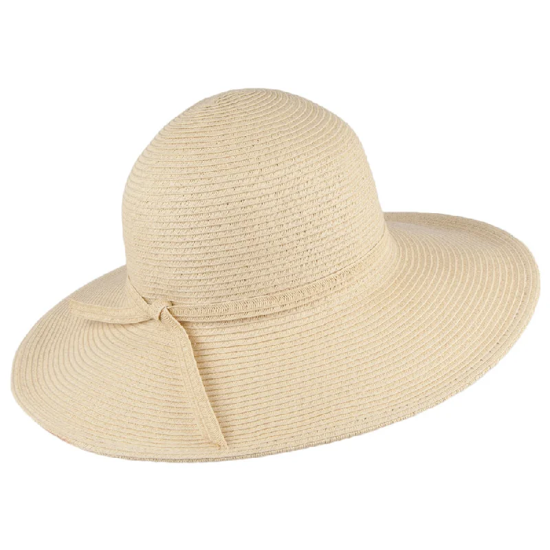 Wide-brim straw fedora for women with timeless style and classic look -sur la tete Brighton Sun Hat Natural Wholesale Pack