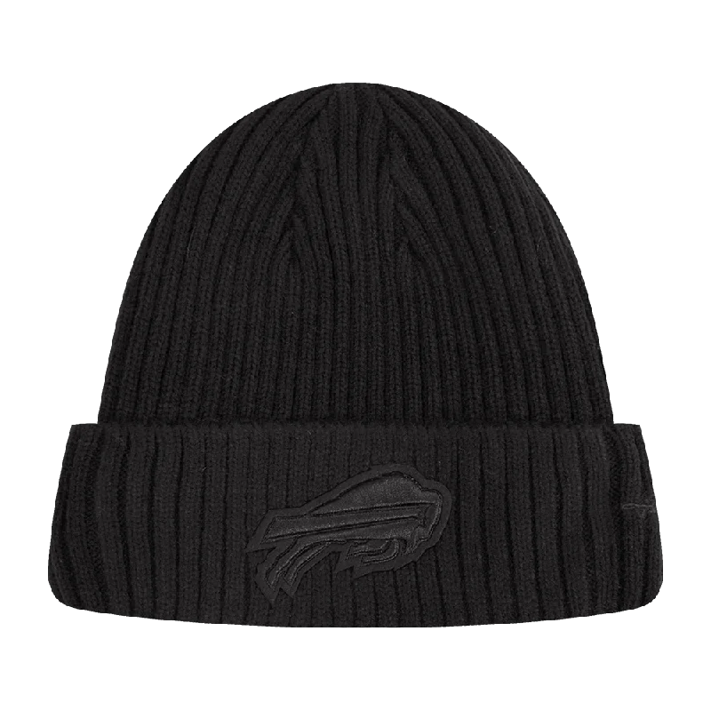 Classic black cap for versatile outfit pairing -NFL BUFFALO BILLS NEUTRAL UNISEX BEANIE (BLACK)