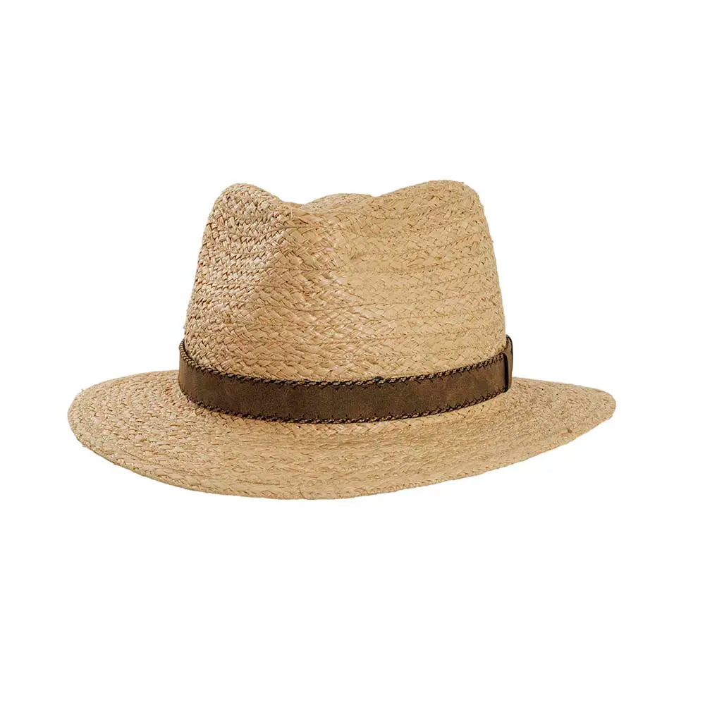 Classic straw boho hat for women with natural materials and laid-back style -Palermo | Mens Straw Sun Hat