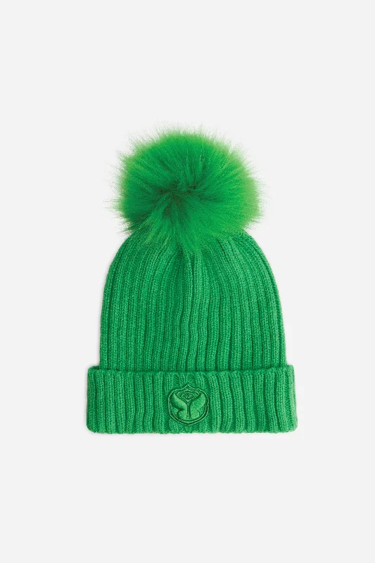 Adjustable cap with sturdy velcro closure -POMPOM BEANIE HIGH