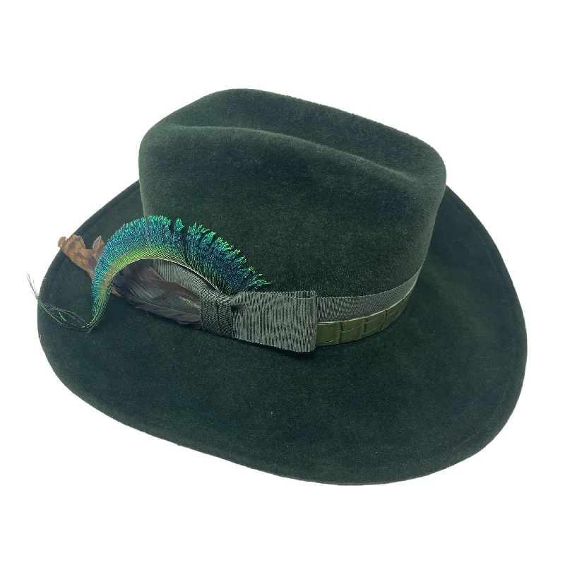 Elegant felt hat for formal evening events -Le Twat - Loden Green