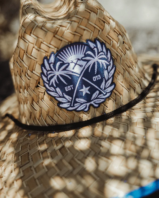 Eco-friendly straw hat for men with sustainable material and modern design -Two Palms Straw Sun Hat