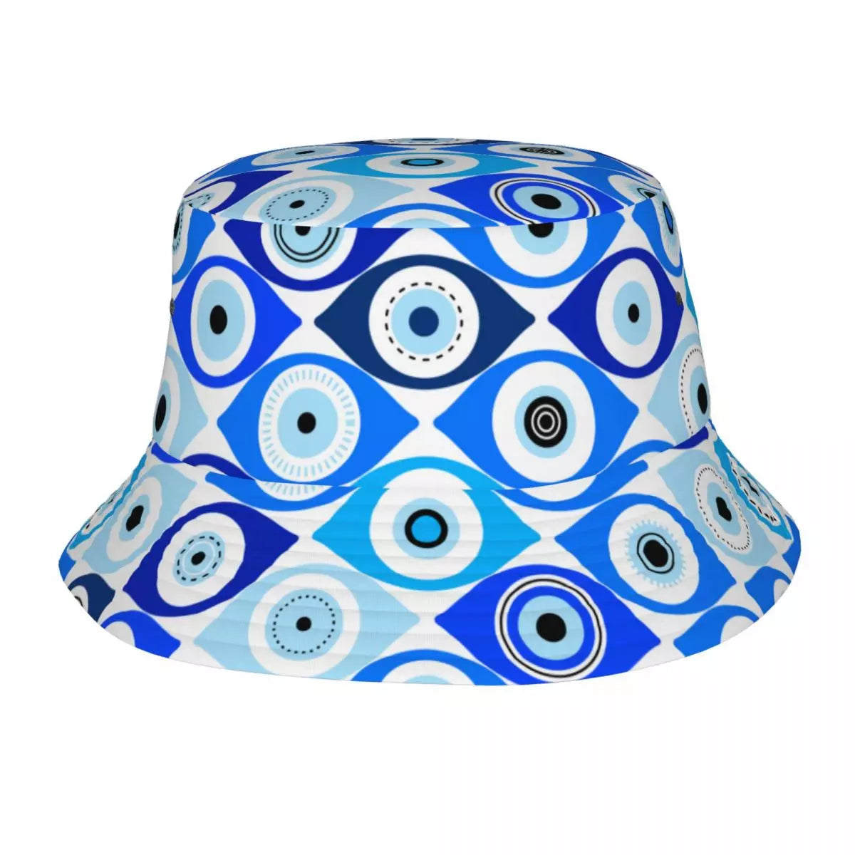 Striped Bucket Hat for Fashion -Nazar Eye Blue Bucket Hat