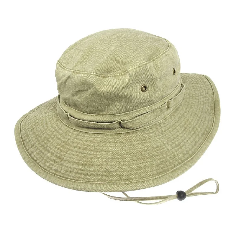 Orange Bucket Hat for Energetic -Packable Cotton Boonie Hat - Khaki