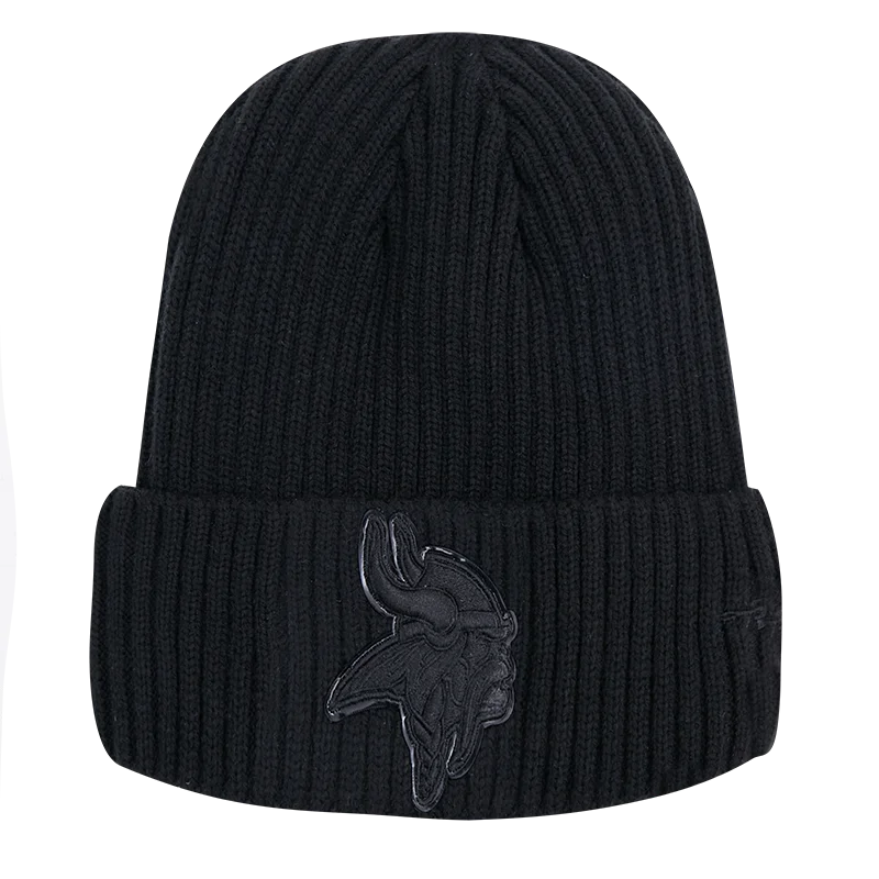 Wool sports cap for chilly game nights -NFL MINNESOTA VIKINGS CLASSIC UNISEX 3BK BEANIE (TRIPLE BLACK)