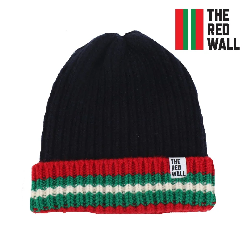 Graphic trucker cap for playful fashion flair -Red Wall Cashmere Striped Beanie