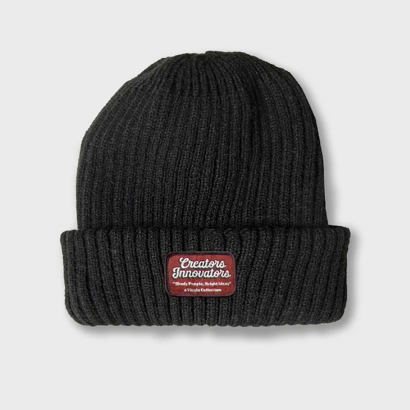 Washed cap with soft vintage feel -Vissla Creators Horizon Beanie Hat - Black