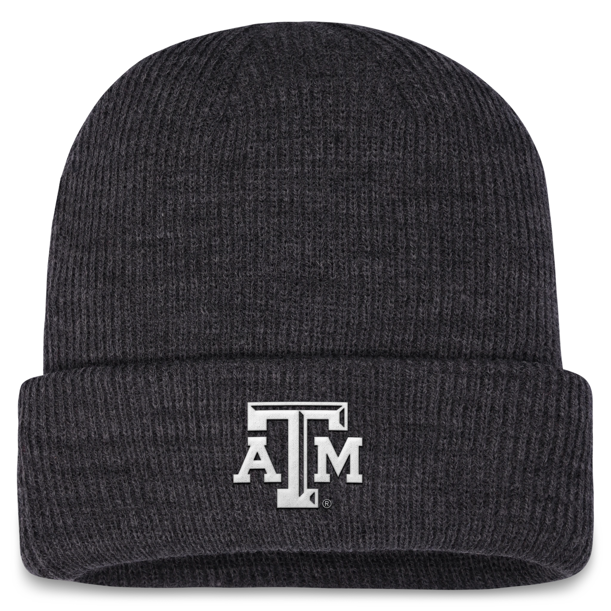 Denim cap with faded wash texture -Texas A&M Beanie - Ash Grey