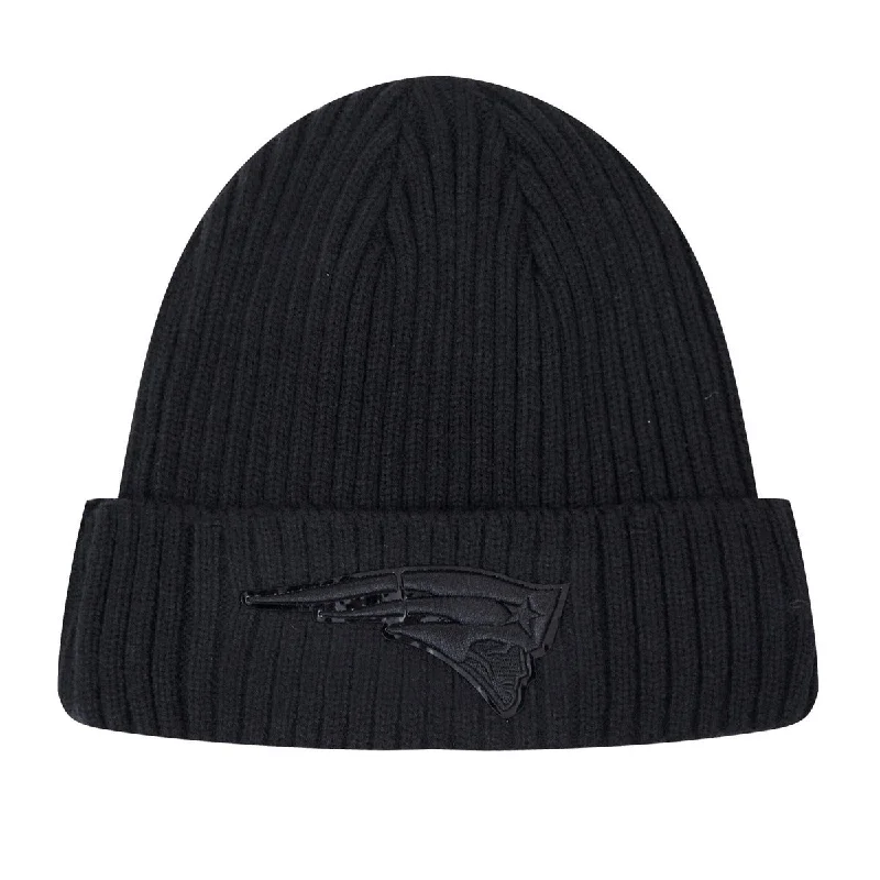 Trucker cap with funny slogan prints -NFL NEW ENGLAND PATRIOTS UNISEX CLASSIC 3BK BEANIE (TRIPLE BLACK)