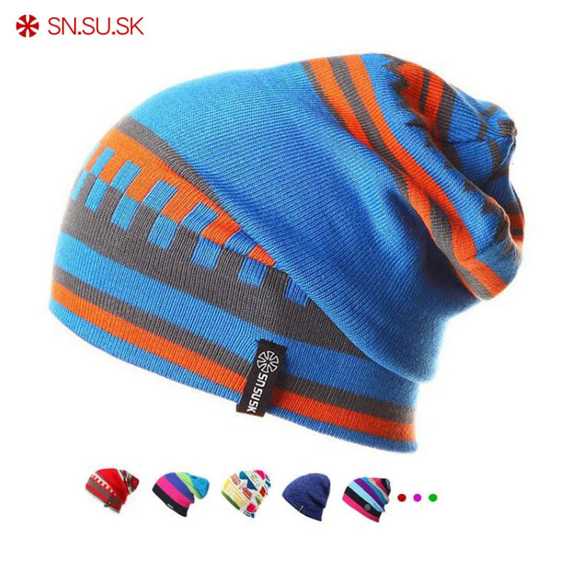 Sports team cap with bold logo front -Snowboard Winter Beanies