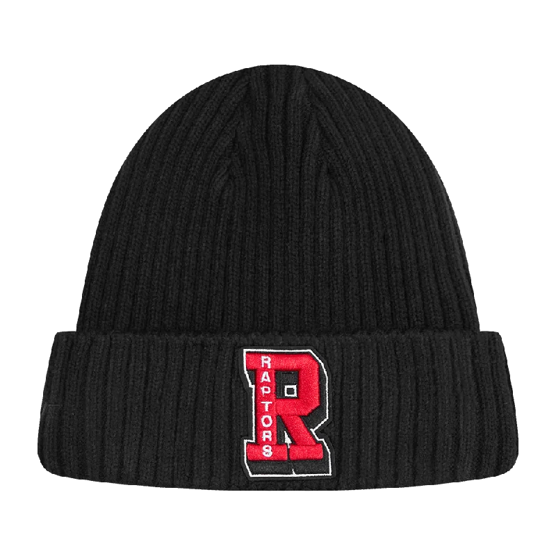 Minimal dad cap for understated charm -NBA TORONTO RAPTORS MASH UP BEANIE (BLACK)