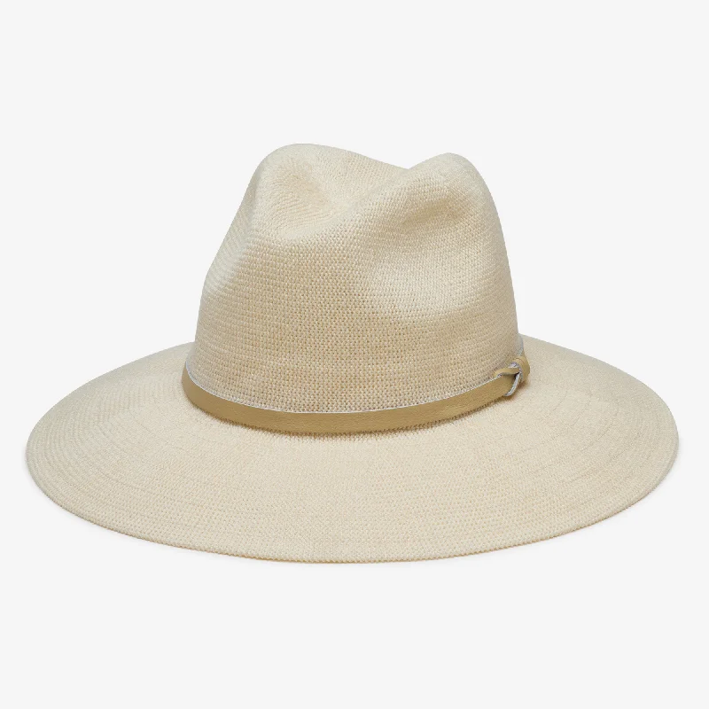 Adjustable straw fedora hat for men with versatile design for all occasions -Winona in Ivory