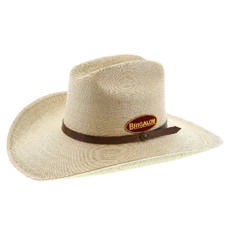 Handmade straw hat for women with intricate weaving and boho style -Brigalow Palm Leaf Untaped Hat - Natural