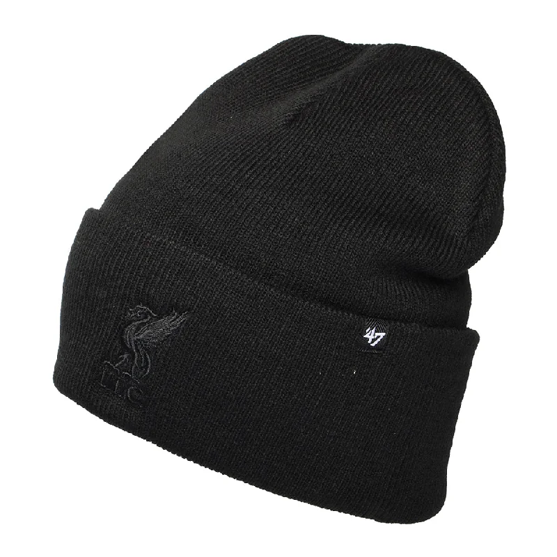 Graphic trucker cap for playful fashion flair -47 Brand Liverpool FC Beanie Hat - Haymaker Cuff Knit - Black